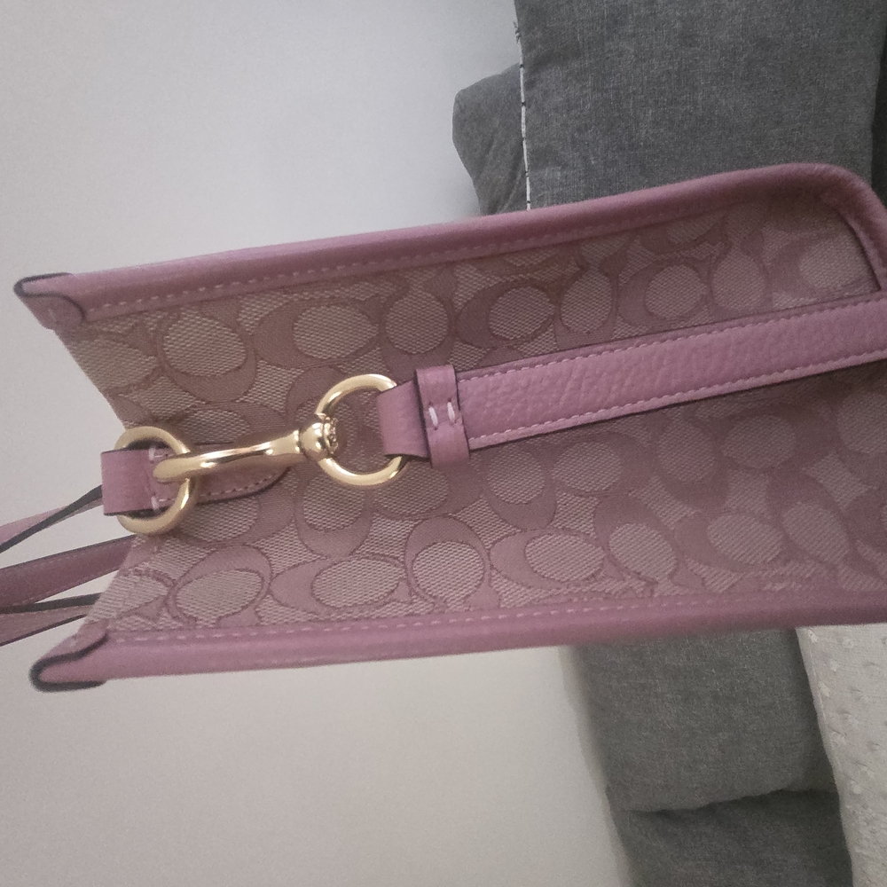 Coach Pink Dempsey Crossbody Tote Like New - Picture 5 of 10